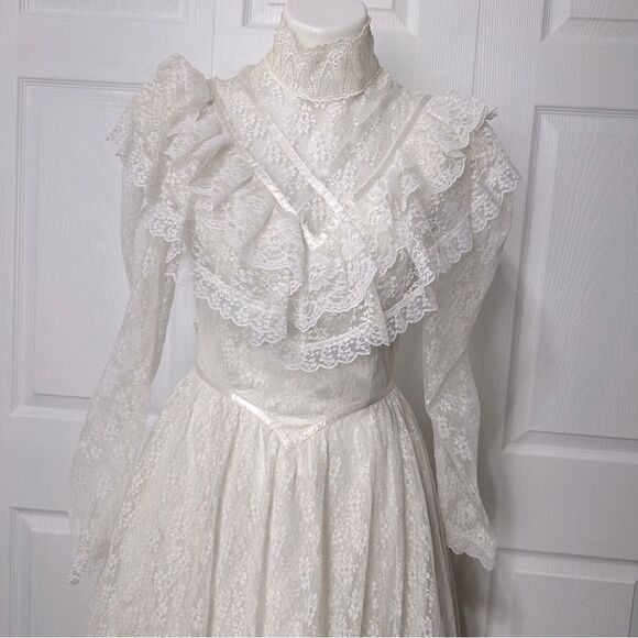 Jessica McClintock Wedding Dress Lace Prairie Dress size 9 - Picture 14 of 16